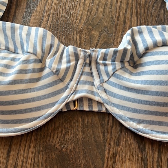 NWT Freshwater underwire striped chambray color bikini top size XXL - Picture 6 of 8